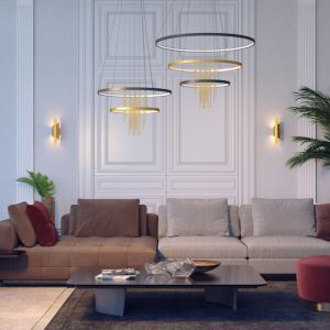 3901/63L L-VISION ODL20 167 золотистый/стекло/металл Подвесной светильник LED 4000K 63W 220V MONICA