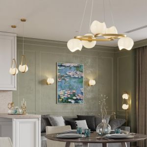 4873/3 MODERN ODL_EX22 47 золотой/белый/стекло Люстра E14 3*40W WATERLILY