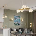 4873/3 MODERN ODL_EX22 47 золотой/белый/стекло Люстра E14 3*40W WATERLILY
