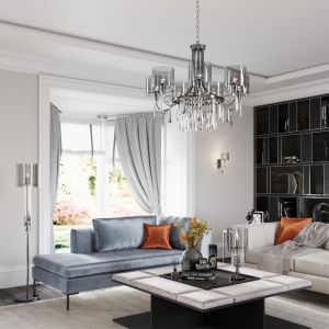 4890/1F HALL ODL_EX23 черный хром/дымчатый/ металл/стекло Торшер E27 1*40W NICOLE