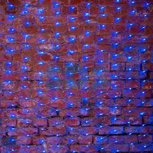 Гирлянда Сеть 2х1,5м, свечение с динамикой, прозрачный ПВХ, 288 LED, 230 В, цвет: Синий