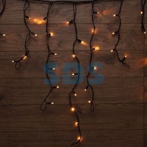 Гирлянда Айсикл (Бахрома) светодиодная 3,2х0,9 м, 120 LED, черный провод каучук, теплое белое свечение NEON-NIGHT
