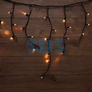 Гирлянда Айсикл (Бахрома) светодиодная 5х0,7 м, с эффектом мерцания, 152 LED, черный провод каучук, теплое белое свечение NEON-NIGHT