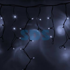 Гирлянда Айсикл (бахрома) светодиодный, 5,6 х 0,9 м, черный провод КАУЧУК, 24В, диоды белые, 240 LED NEON-NIGHT