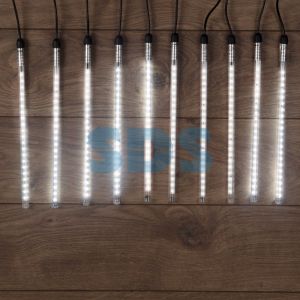 Гирлянда Тающие сосульки 24 В, комплект 10 шт. х 30 см, шаг 100 см, 420 LED, белый, соединяются