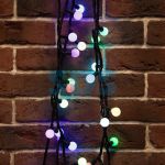 Гирлянда Мультишарики ?23 мм, 10 м, черный каучук, 80 LED, свечение с динамикой, цвет RGB