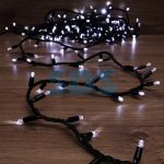 Гирлянда Нить (дюраплей) 10м, постоянное свечение, черный каучук, 230В, цвет Белый