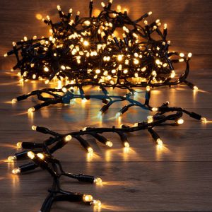 Гирлянда Кластер 10 м, 400 LED, черный каучук, IP67, соединяемая, цвет свечения теплый белый NEON-NIGHT