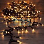 Гирлянда Кластер 10 м, 400 LED, черный каучук, IP67, соединяемая, цвет свечения теплый белый NEON-NIGHT