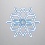 Фигура Снежинка из гибкого неона с эффектом тающих сосулек, 60х60 см, цвет свечения синий/белый NEON-NIGHT