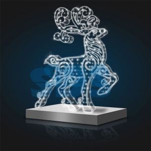 Декоративная 3D фигура Новогодний олень 326 см белый