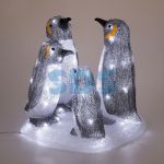 Акриловая светодиодная фигура Семья пингвинов 40х33х36 см, 80 светодиодов, IP65, понижающий трансформатор в комплекте NEON-NIGHT