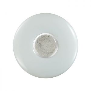2074/DL PALE SN 069 Светильник пластик/белый/хром/прозрачный LED 48Вт 3000-6000K D410 IP43 пульт ДУ LAZANA