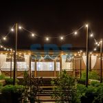 Уличная гирлянда Лофт, черный каучук, 20 матовых ламп х 5 LED, влагостойкая IP44