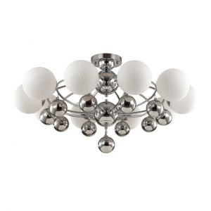 3953/10C MODERN ODL18 356 хром/белый/хромир.стекло Люстра потолочная IP20 E27 10*60W 220V JOLLY