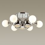 3972/9C MODERN ODL18 327 хром/белый Люстра потолочная IP20 E27, E14 3*60W, 6*40W 220V MIOLLA